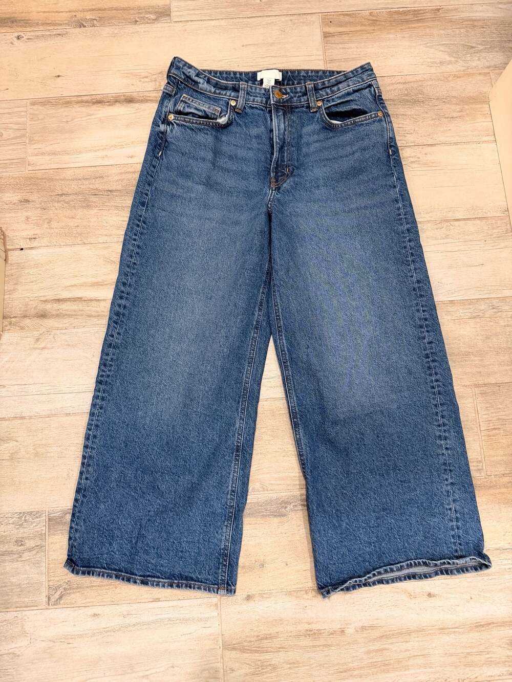 H&M High-Waist Wide-Leg Denim Jeans